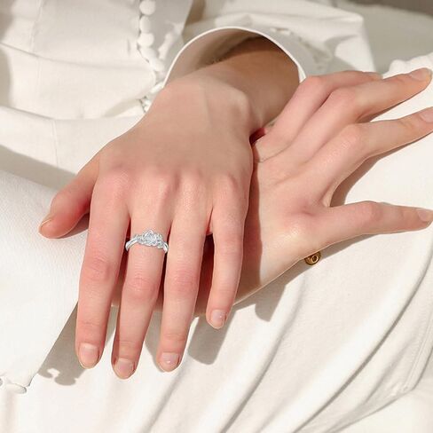 Diamond Rose Open Ring for Women 925 Sterling Silver Rose Flower Adjustable Finger Rings Jewelry Birthday Anniversary Christmas Gifts for Mom Wife Lover Girlfriend Her in Saudi Arabia