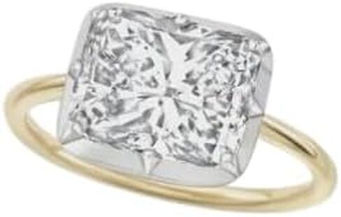 East-West 2CT Cushion Diamond Button Back Ring,Georgian-Inspired Setting,14K Gold Plated,Wedding Ring For Women,Gifted For Her,Size 3-14. in Saudi Arabia