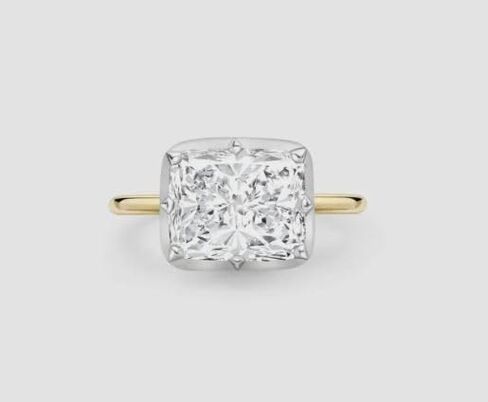 East-West 2CT Cushion Diamond Button Back Ring,Georgian-Inspired Setting,14K Gold Plated,Wedding Ring For Women,Gifted For Her,Size 3-14. in Saudi Arabia