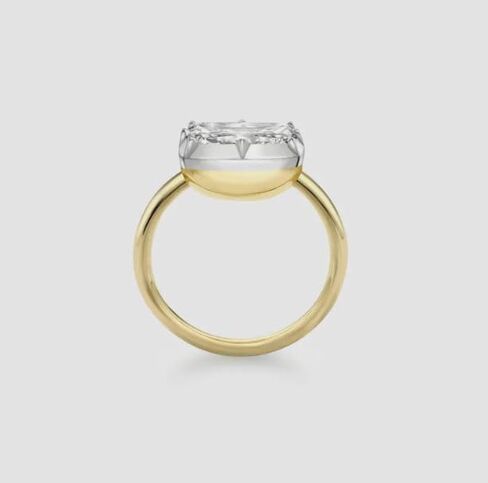 East-West 2CT Cushion Diamond Button Back Ring,Georgian-Inspired Setting,14K Gold Plated,Wedding Ring For Women,Gifted For Her,Size 3-14. in Saudi Arabia