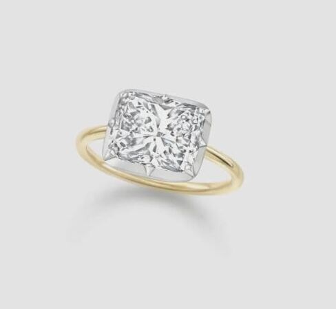 East-West 2CT Cushion Diamond Button Back Ring,Georgian-Inspired Setting,14K Gold Plated,Wedding Ring For Women,Gifted For Her,Size 3-14. in Saudi Arabia