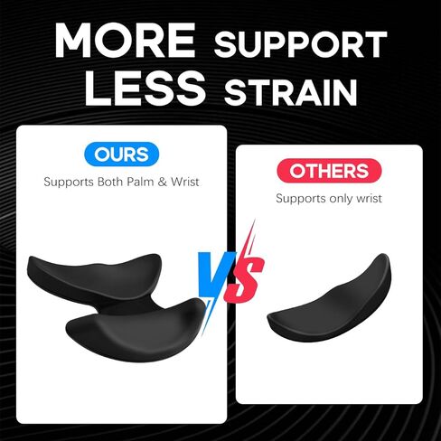مسند معصم مريح للفأرة، دعم معصم الفأرة باليد اليمنى، انزلاق سلس، تصميم منحني مريح للألعاب والمكتب والكمبيوتر والكمبيوتر المحمول - أسود in Kuwait