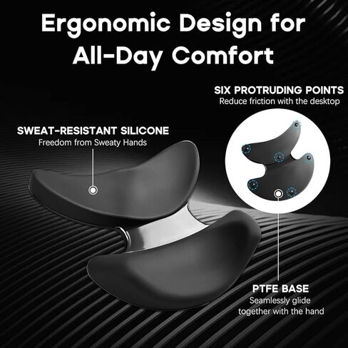مسند معصم مريح للفأرة، دعم معصم الفأرة باليد اليمنى، انزلاق سلس، تصميم منحني مريح للألعاب والمكتب والكمبيوتر والكمبيوتر المحمول - أسود in Kuwait