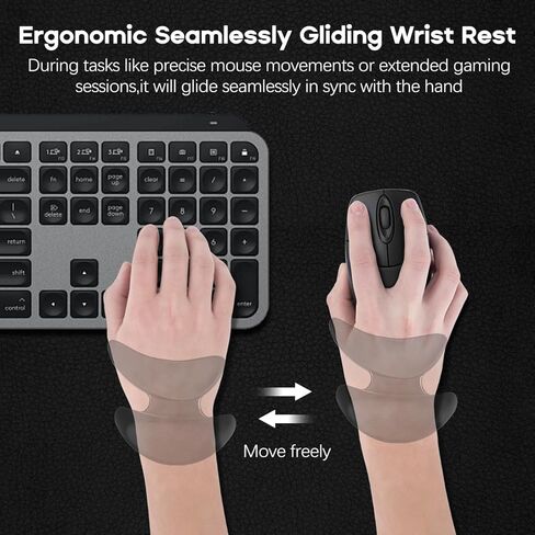 مسند معصم مريح للفأرة، دعم معصم الفأرة باليد اليمنى، انزلاق سلس، تصميم منحني مريح للألعاب والمكتب والكمبيوتر والكمبيوتر المحمول - أسود in Kuwait