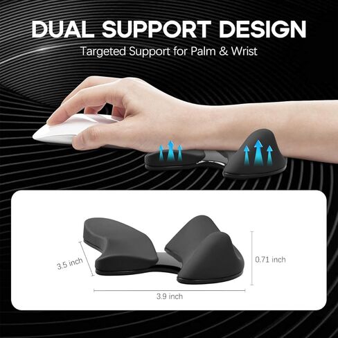 مسند معصم مريح للفأرة، دعم معصم الفأرة باليد اليمنى، انزلاق سلس، تصميم منحني مريح للألعاب والمكتب والكمبيوتر والكمبيوتر المحمول - أسود in Kuwait
