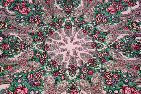 Womans Russian Style Wool Luxury Unique Large Babushka Shawl Wraps Scarves with Fringe (Pink) in Saudi Arabia