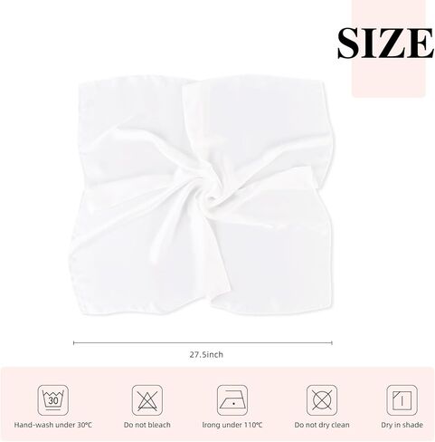 70x70cm Solid Color Scarf-Satin Silk Head Scarf for Women Men Vintage Bandanas Satin Hair Scarf Silk Wrap in Saudi Arabia