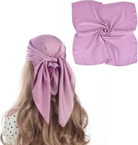 70x70cm Solid Color Scarf-Satin Silk Head Scarf for Women Men Vintage Bandanas Satin Hair Scarf Silk Wrap in Saudi Arabia