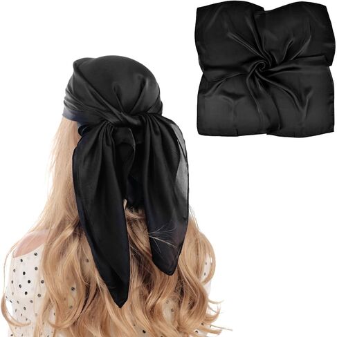 70x70cm Solid Color Scarf-Satin Silk Head Scarf for Women Men Vintage Bandanas Satin Hair Scarf Silk Wrap in Saudi Arabia