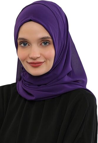 شال شيفون فوري بتصميم عائشة للنساء، عمامة متواضعة، غطاء رأس للحجاب، جاهز للارتداء، حجاب نسائي in Kuwait