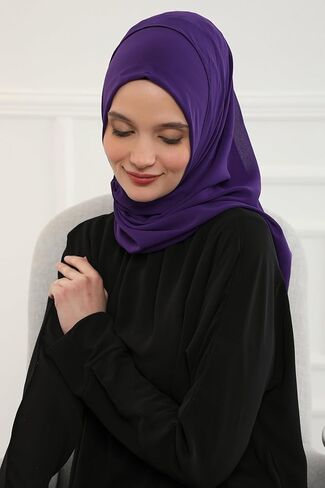 شال شيفون فوري بتصميم عائشة للنساء، عمامة متواضعة، غطاء رأس للحجاب، جاهز للارتداء، حجاب نسائي in Kuwait