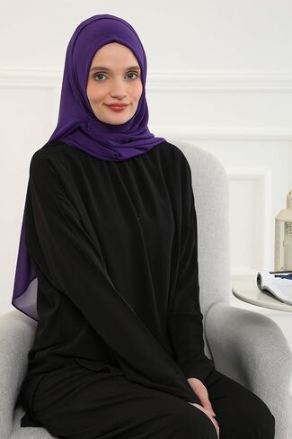 شال شيفون فوري بتصميم عائشة للنساء، عمامة متواضعة، غطاء رأس للحجاب، جاهز للارتداء، حجاب نسائي in Kuwait