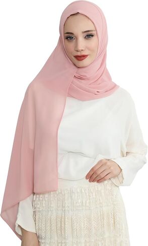 شال شيفون فوري بتصميم عائشة للنساء، عمامة متواضعة، غطاء رأس للحجاب، جاهز للارتداء، حجاب نسائي in Kuwait