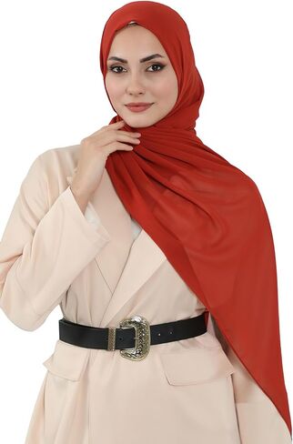 شال شيفون فوري بتصميم عائشة للنساء، عمامة متواضعة، غطاء رأس للحجاب، جاهز للارتداء، حجاب نسائي in Kuwait