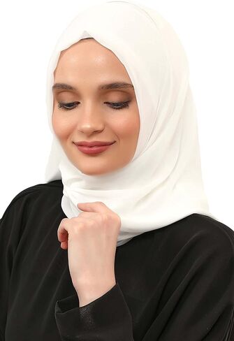 شال شيفون فوري بتصميم عائشة للنساء، عمامة متواضعة، غطاء رأس للحجاب، جاهز للارتداء، حجاب نسائي in Kuwait