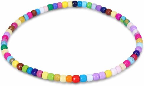 Magik 2 Pack Handmade Custom Name Seed Bead Bracelet or Anklet - Mama Stretch Beaded Bracelet for Women, Girls | Thoughtful Holiday Christmas, Mother's Day, Birthday Gift in Kuwait