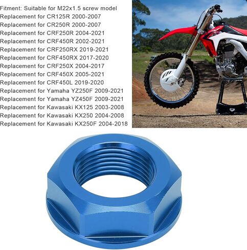 Rear Wheel Axle Nut, Fydun M22x1.5 Aluminum Wheel Axle Lock Nut Motorcycle Parts Replacement for for for (Blue) in Kuwait