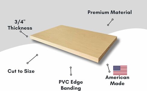 Maple Color Melamine Cabinet Replacement Shelves - 3/4'' Thick - Cabinet Shelf Custom Size Shelf - Melamine Shelves Cut to Order 34 in Saudi Arabia