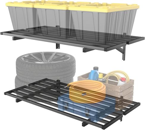 WALMANN 2 Pack Heavy Duty Wall Shelves, 2 ft x 4 ft Wall-Mounted Garage Storage Shelf, Floating Shelf, Hold 400 lbs/Shelf in Kuwait