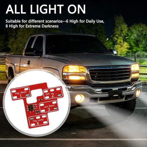 （Red）Lights Module 6 High Mod ＆ 8 high Mod, Compatible with 2003-2007 Chevy Silverado GMC Sierra 1500/2500/3500 Classic, Customizable lights mod for GM Low Beams High Beams & DRL in Saudi Arabia