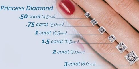 Clara Pucci 14K Solid Gold Engagement Ring for Women | 2.32 cttw Pink Diamond Princess Cut Three-Stone | Real White Gold Wedding Ring in Saudi Arabia