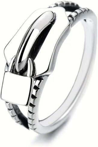 925 Sterling Silver Zipper Design, Special Chain, Personalized Style, Simple Gold Ring, Fashionable and Popular Alloy Ring, Female Creative Engagement Ring Size 7 in Kuwait