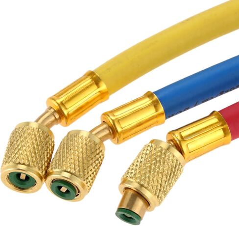 Mtsooning R134A R410A R22 R12 AC Charging Hoses and Ball Valve Set,100 PCS Gaskets with 9.8" HVAC Ball Valve Hoses 1/4" SAE Thread, for Air Conditioning Manifold Gauge 1/4" Thread Hose Set in Saudi Arabia