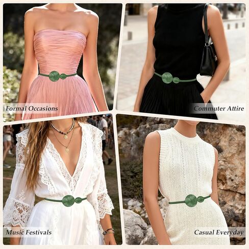 JASGOOD Women Skinny Stretch Metal Belt for Dress Thin Waist Belt for Women in Saudi Arabia