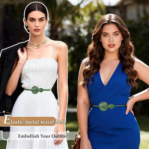 JASGOOD Women Skinny Stretch Metal Belt for Dress Thin Waist Belt for Women in Saudi Arabia