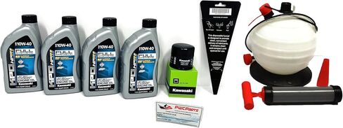 KAWASAKI Jet Ski Oil Change Kit w/OEM Filter 2011-2019 STX-15F 16097-0007 W61020-203A FULL Synthetic with Fluid Oil Extractor Pump in Kuwait