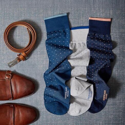 Marcoliani Milano Mens Dress Socks - Varese Pindot Elegance | Essence of Cotton in Saudi Arabia
