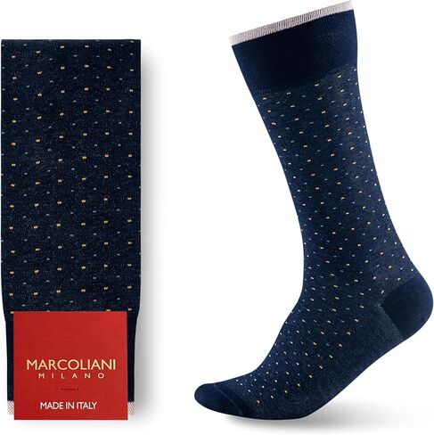 Marcoliani Milano Mens Dress Socks - Varese Pindot Elegance | Essence of Cotton in Saudi Arabia