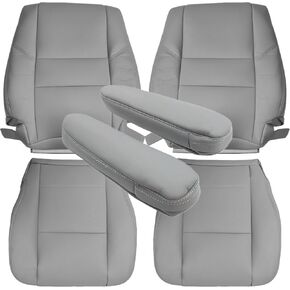 Priprilod Microfiber Leather Gray Driver & Passenger Side Bottom & Top Lean Back Replacement Seat Cover Fit for Toyota Sequoia 2000 2001 2002 2003 2004 2005 2006 2007 Fit for Tundra 2000-2004 in Saudi Arabia