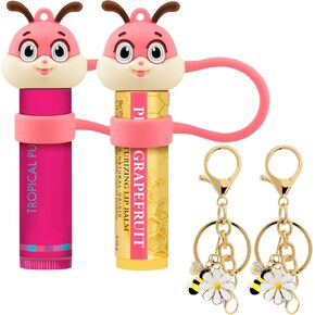 Keychain Cap for Burt's Bees Lip Balm Tubes, Silicone Replacement Cap & Holder, Cute Bee Design for Purse Backpack in Saudi Arabia