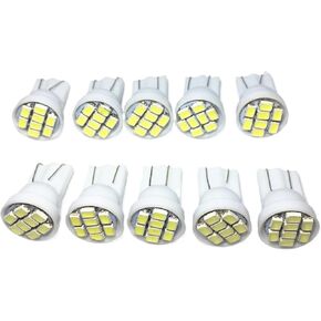 10 قطعة T10 LED W5W سيارة التمهيد ضوء مصباح إيقاف السيارة 8SMD 1210 LED W5W مصباح دراجة نارية 192 168 إسفين مؤشر مصابيح ضوء الباب 12 فولت (أبيض) in Kuwait