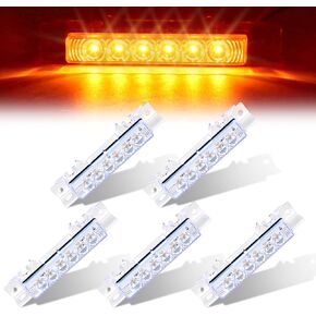 5-Pack 6LED Amber Cab Marker Roof Lights Clear Lens Waterproof for Volvo VNL 2003-2020 Trucks in Kuwait