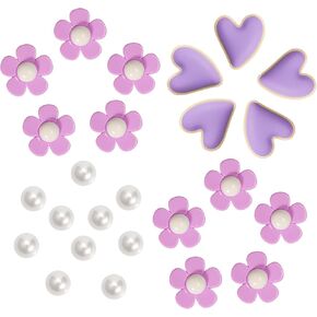 25Pcs Lovely Flower Heart Shoe Charms for Girls Sandals, Pearl Accessories, DIY Shoe Decoration Charms for Party Favor in Saudi Arabia