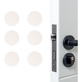 Wall & Door Handle Stopper White Rubber Door Stopper Wall Protectors - Self Adhesive Door Handle Bumper Silencer for Walls, 6-Pack, Square in Saudi Arabia