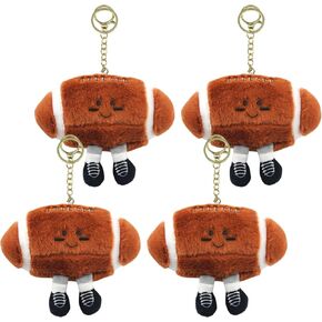4 Pcs Football Keychain Gift, Rugby American Football Plush Keychain, Football Stuffed Plush Gift for Football Lovers, Birthday Gifts for Men Women Footballs Players in Kuwait