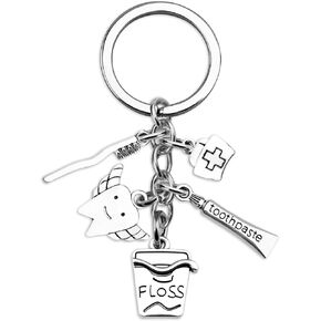 هدايا صحة الأسنان للنساء والرجال ملحقات مساعد الأسنان سلسلة مفاتيح الأسنان لطبيب الأسنان والتخرج وأعياد الميلاد وفرشاة الأسنان ومعجون الأسنان وسلسلة المفاتيح in Kuwait