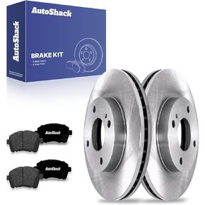 دوارات الفرامل ذات فتحات تهوية أمامية من AutoShack + وسادات سيراميك 6 قطع بديلة لمجموعة فرامل 2011-2019 Ford Fiesta 10.15 بوصة (257.9 مم) in Kuwait
