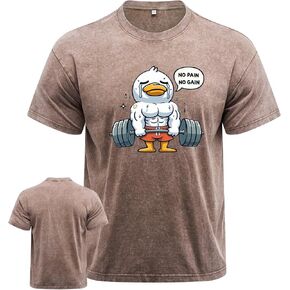 IRON PANDA -Funny Gym Shirts for Men- Weightlifting Duck Graphic Printed Workout T-Shirt for Fitness & Training-Athletic Tops in Kuwait