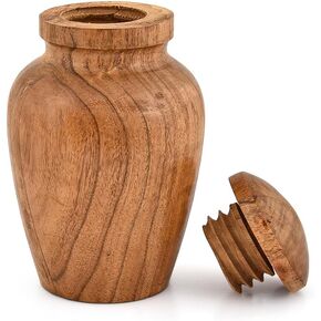 Decorative Urn Acacia Wood Elegant Keepsake Box for Home Decor, Mementos, Small Storage with Lid (4" x 4" x 6") in Kuwait