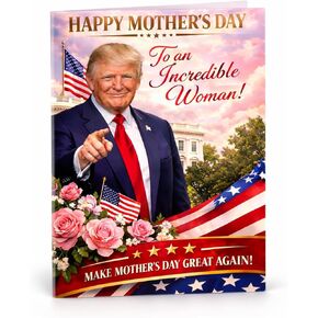Funny Trump Mother's Day Card with Audio Voice Message – Make Mother's Day Great Again – Recorded Greeting Card for Mom from Son Daughter Husband – Unique Gift in Saudi Arabia