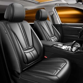 أغطية مقاعد السيارة Fit Murano متوافقة مع Nissan Murano 2007-2024 2025 2026. تغطية كاملة من الجلد المقاوم للماء، متوافق مع الوسادة الهوائية، واقي وسادة المقعد لجميع الأحوال الجوية (مجموعة كاملة، أسود) in Kuwait