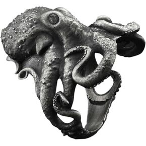 باي سيلفر ستون - خاتم الأخطبوط للرجال من الفضة، مجوهرات أنيقة لمحبي البحر in Kuwait