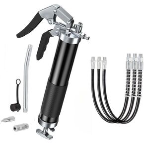 طقم مسدس شحم أصفر شديد التحمل 400 سي سي - 14 أونصة، مسدس شحم يدوي 8000 رطل لكل بوصة مربعة مع خرطوم، وصلة توصيل، وفوهة in Kuwait