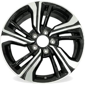 New Single 17" 17x7 Inch Wheel for 2016–2021 Honda Civic | OEM Design Replacement Alloy Rim | Machined Black | Direct Fit - OE Stock Specs | 64099 in Kuwait