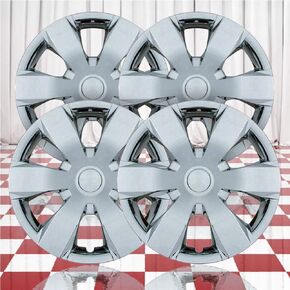 Set of 4 14" Push-on Chrome Hubcaps in Kuwait