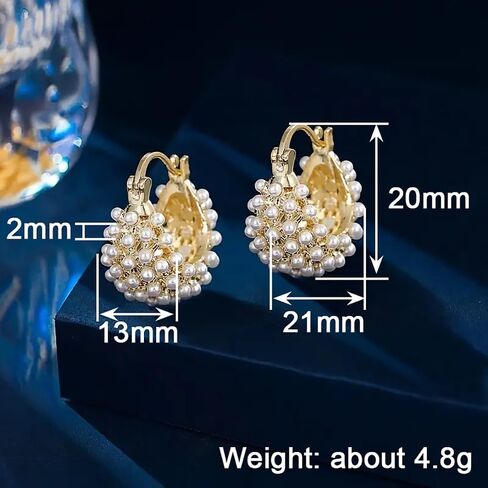 Temperament Sweet Cluster Imitation Pearl Hoop Earrings Fashion Jewelry for Women in Saudi Arabia